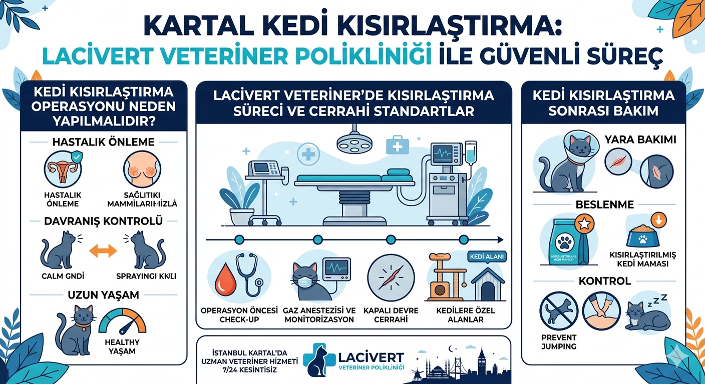 Kartal Kedi Kısırlaştırma: Lacivert Veteriner Polikliniği ile Güvenli Süreç